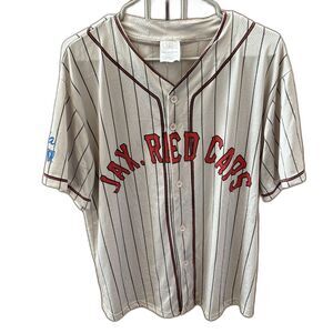 Coyote Promotions Striped Short Sleeve Button Up Jersey Shirt XL Vintage Jax.